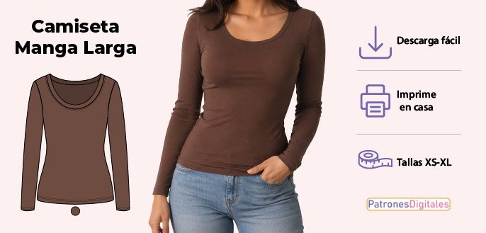 cabecera camiseta manga larga mujer