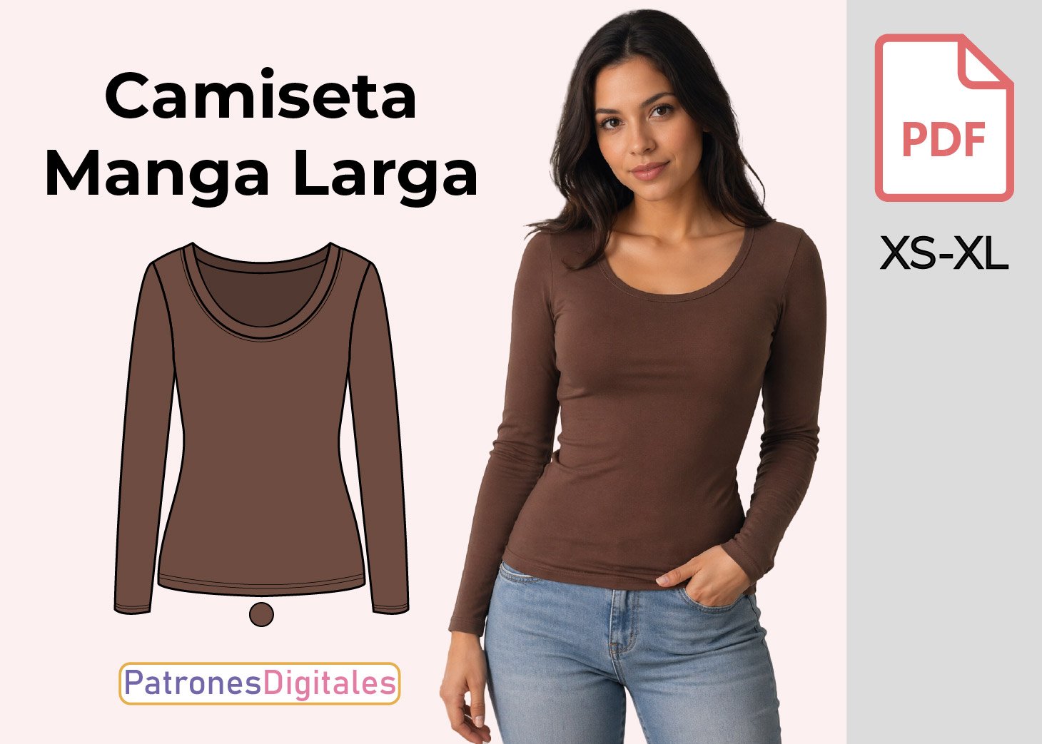 Camiseta Básica Mujer Manga Larga