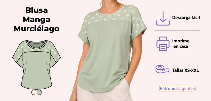 cabecera blusa manga murcielago mujer