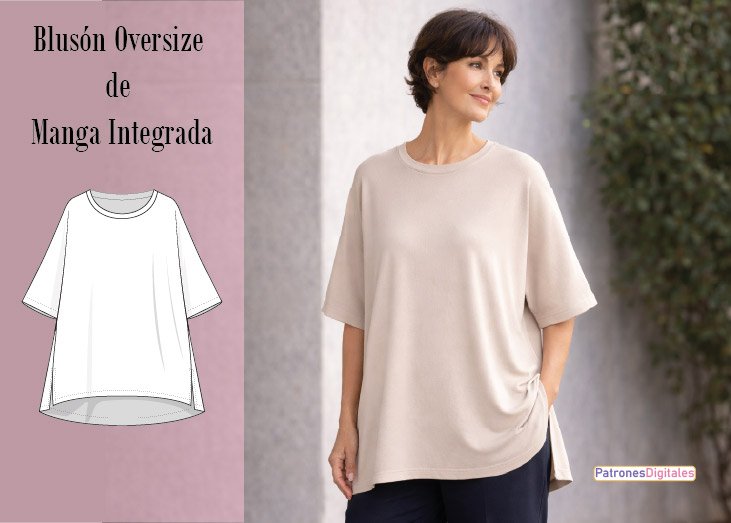 blusón oversize de manga integrada miniatura