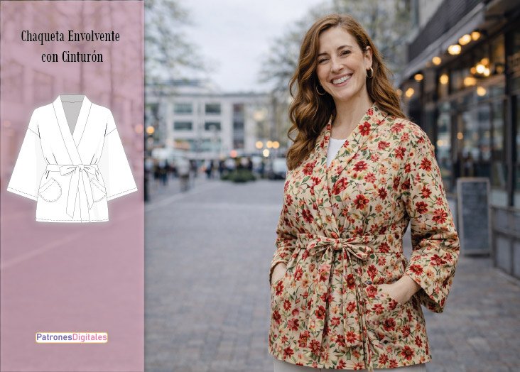 Chaqueta envolvente mujer miniatura
