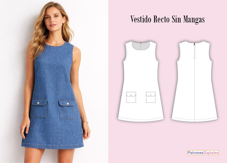 vestido recto mujer miniatura