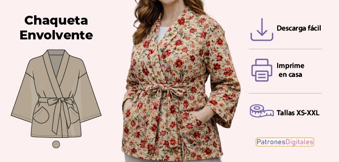 cabecera chaqueta envolvente mujer