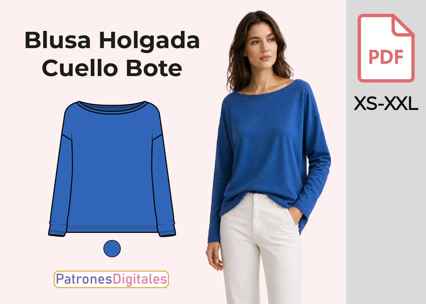 Blusa Holgada Cuello Bote