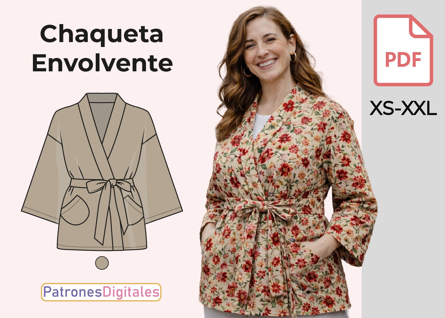 Chaqueta Envolvente con Cinturón
