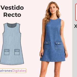 cabecera vestido recto mujer