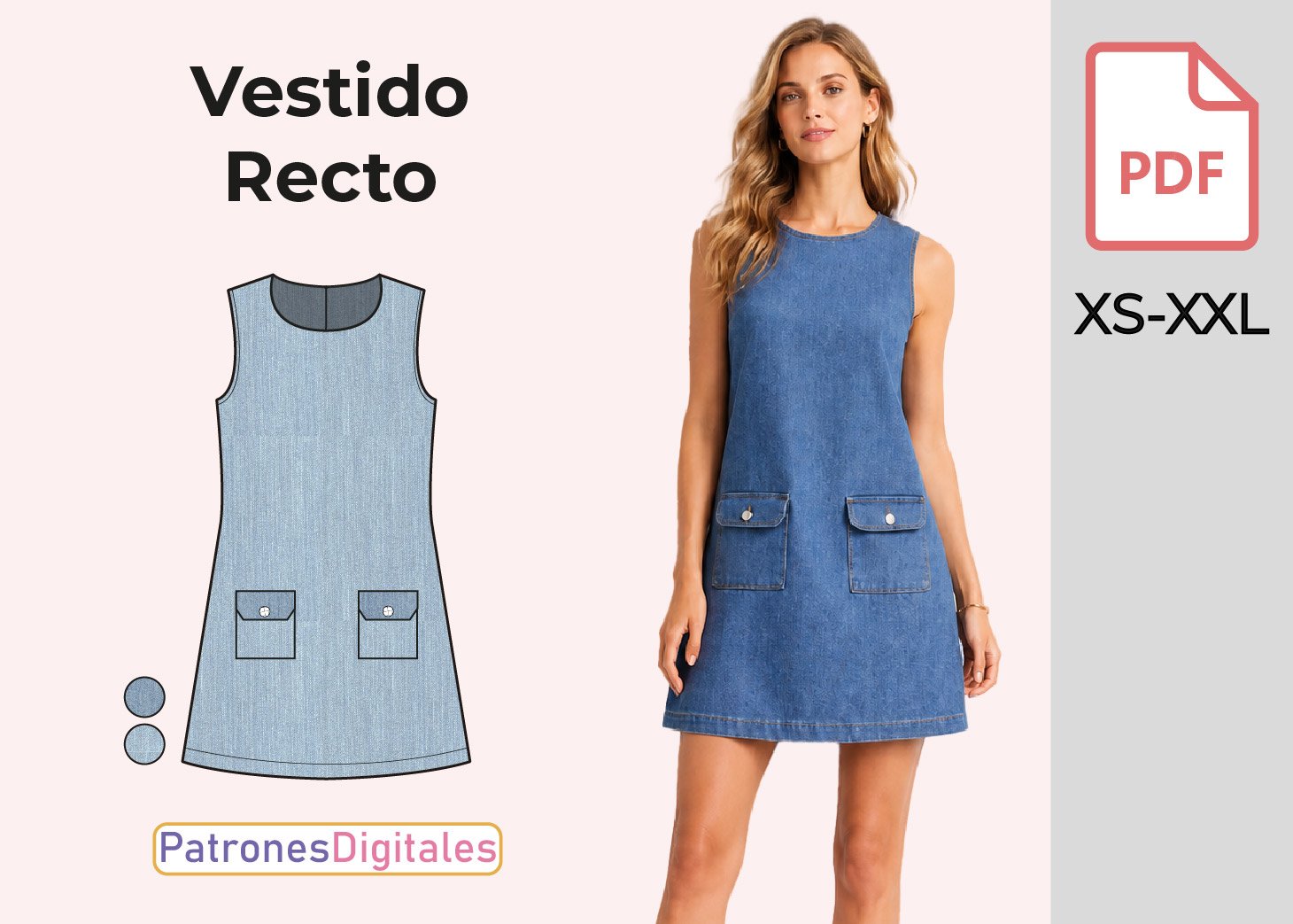 Vestido Recto sin Mangas