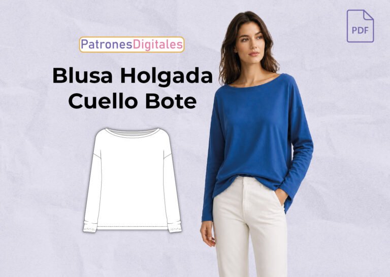blusa holgada cuello bote