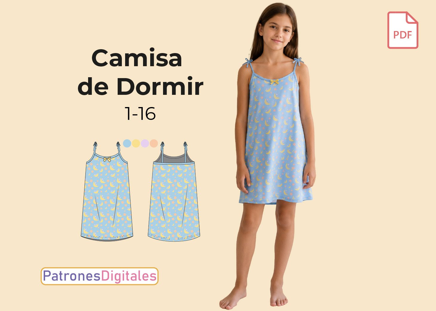 Patrón Gratis Camisa de Dormir Niña PDF