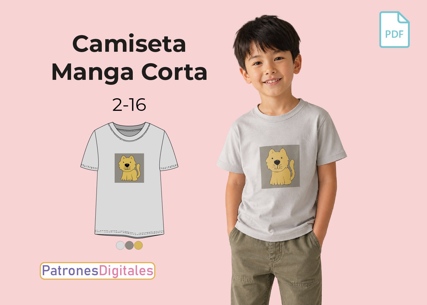 Patrón Gratis Camiseta Manga Corta Niño en PDF