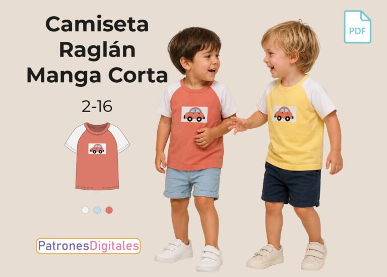 camiseta manga corta niño miniatura raglan