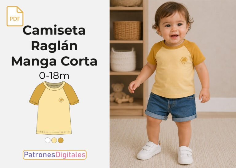 Camiseta Raglán Manga Corta Bebé miniatura