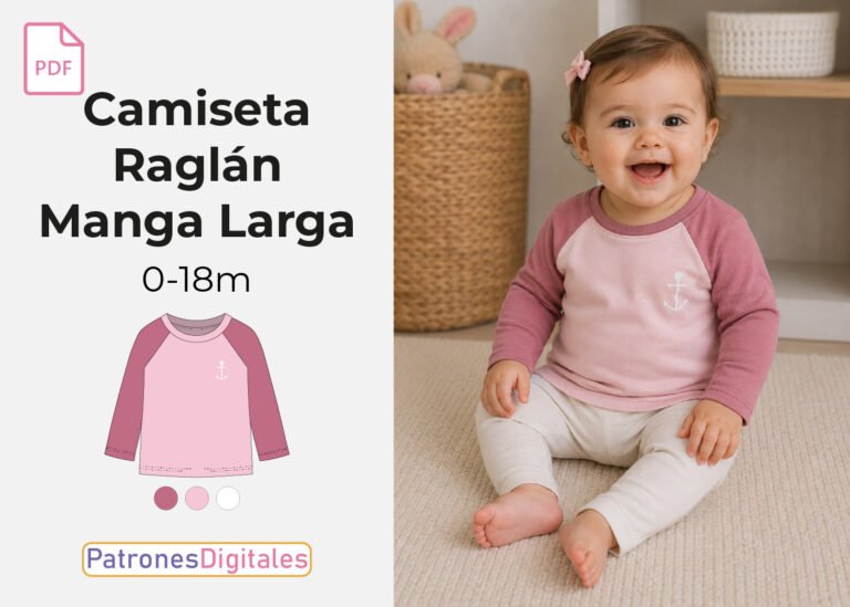 Camiseta Raglán Manga Larga Bebé miniatura
