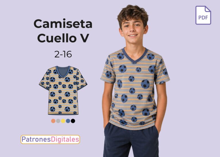 camiseta cuello v manga corta niño miniatura
