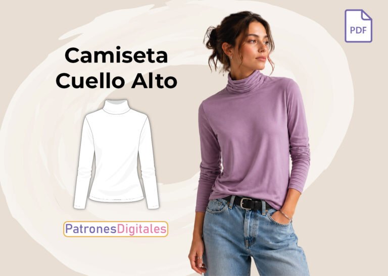 miniatura camiseta cuello alto mujer