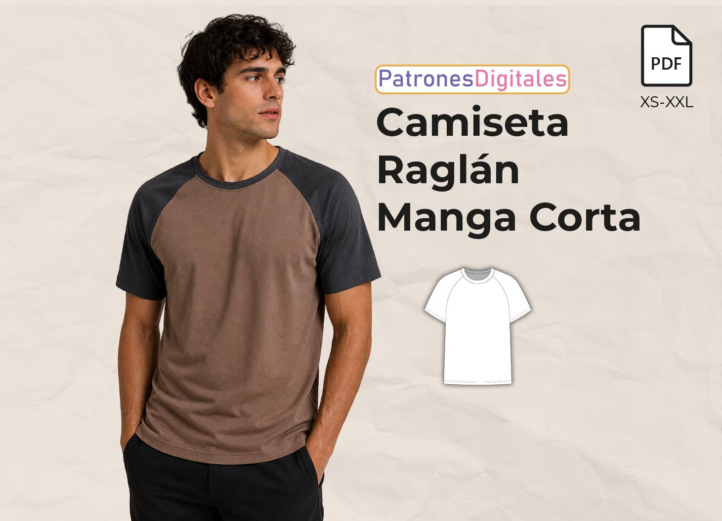 Patrón Camiseta Raglán Hombre Manga Corta en PDF – Descarga Gratis