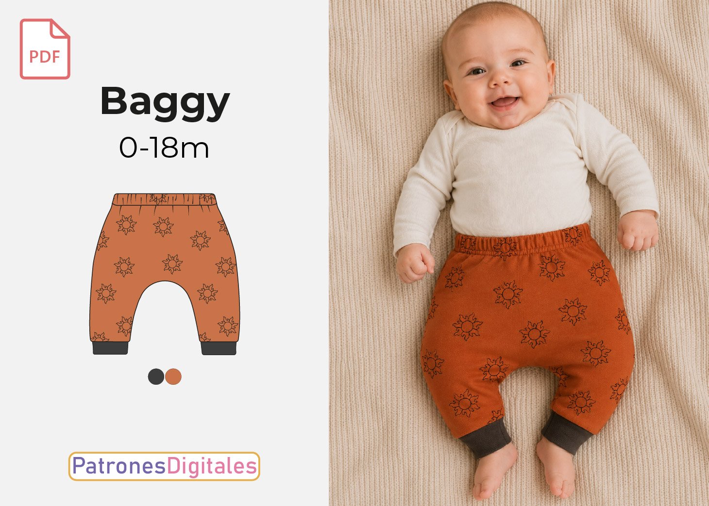 Patrón Gratis Pantalón Baggy para Bebé en PDF