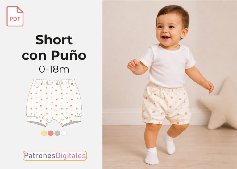 Short con puño bebé miniatura