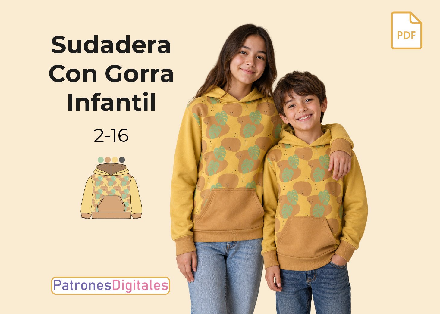 Patrón Gratis Sudadera Con Gorra Infantil