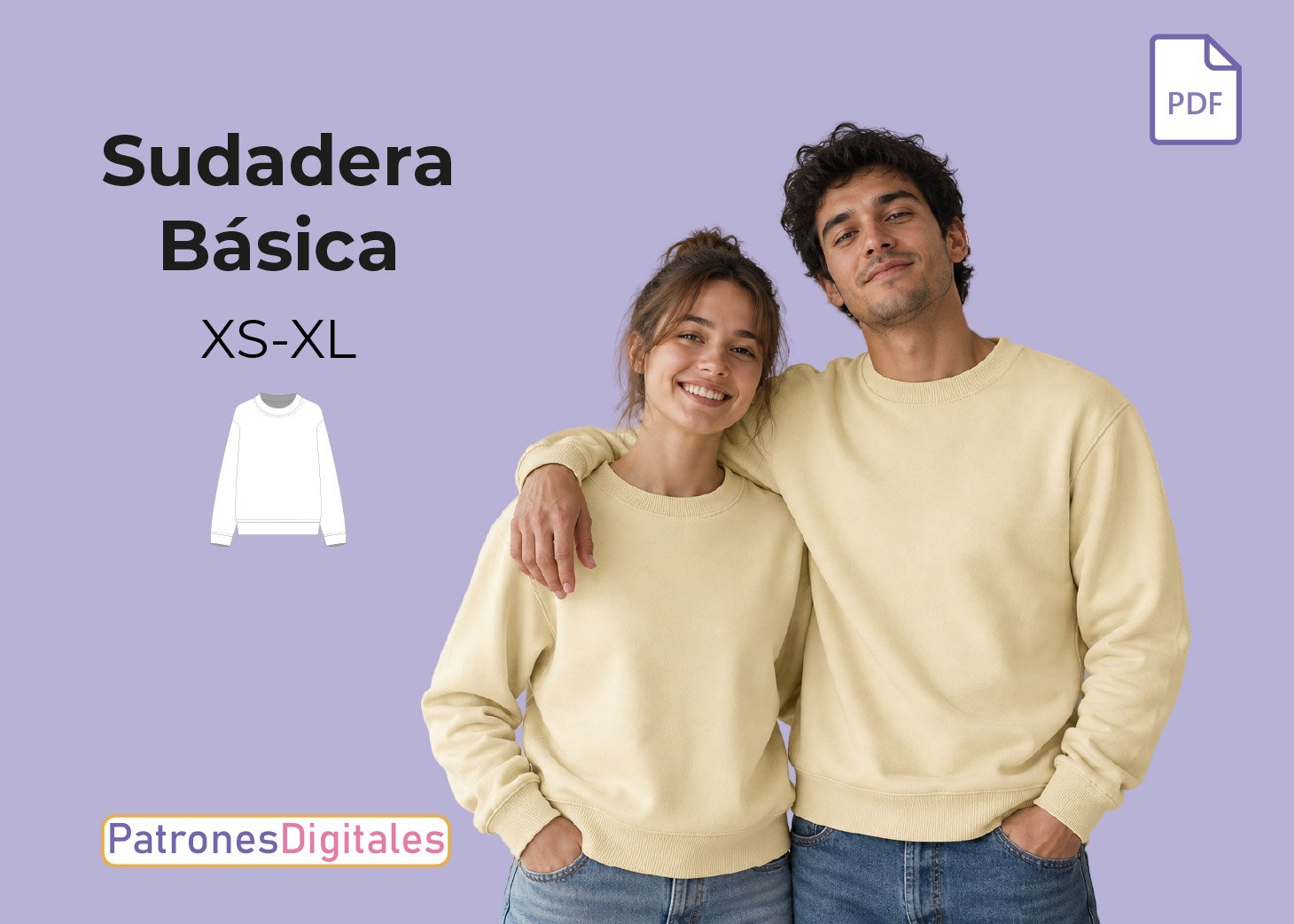 Patrón Gratis Sudadera Unisex Cuello Redondo en PDF