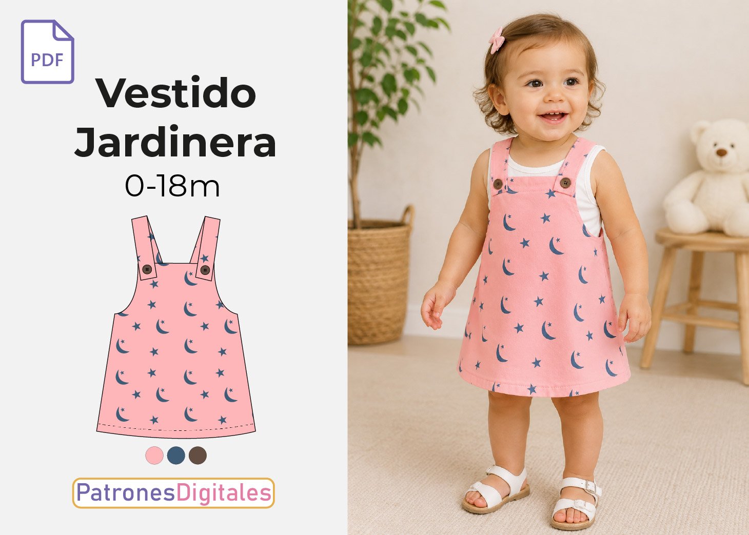 Vestido Jardinera Bebé en PDF