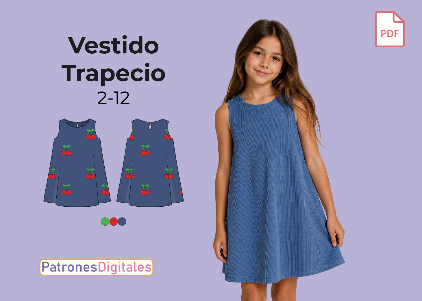 Patrón Gratis Vestido Trapecio Niña en PDF