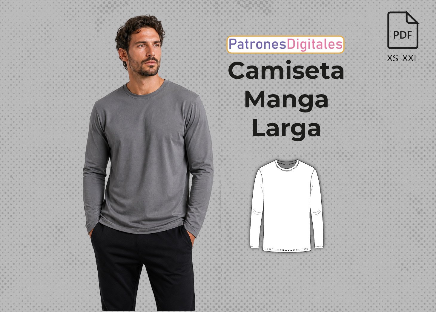 Patrón Gratis Camiseta Tradicional Hombre Manga Larga en PDF