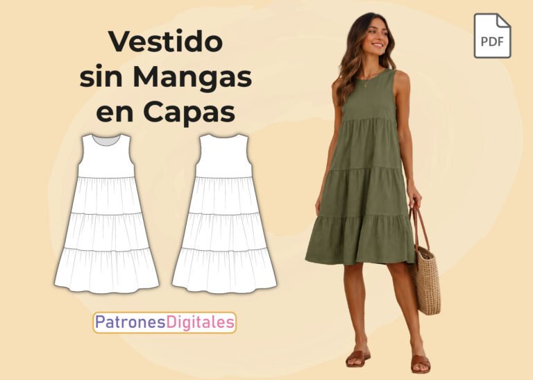 miniatura vestido sin mangas en capas
