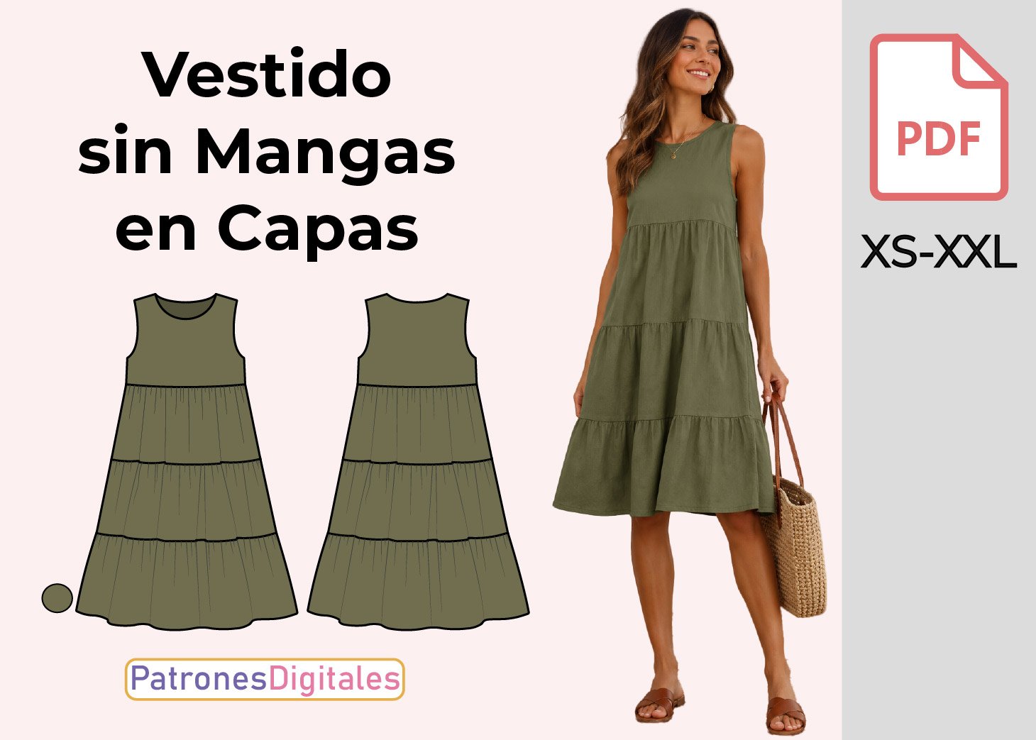 Vestido Sin Mangas en Capas