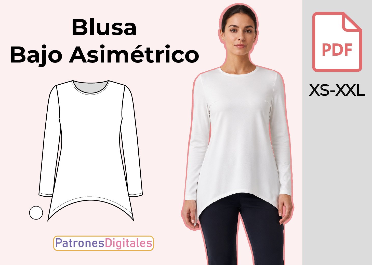 Blusa Bajo Asimétrico