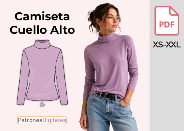 miniatura camiseta cuello alto mujer