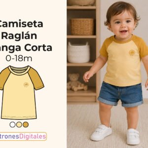 Camiseta Raglán Manga Corta Bebé miniatura