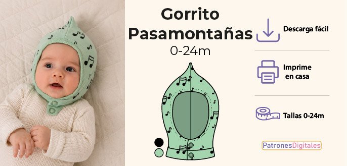 cabecera gorro pasamontaña bebe