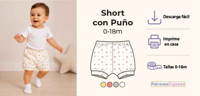 cabecera short con puño de bebe