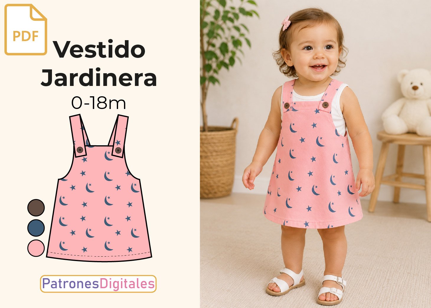 Vestido Jardinera Bebé en PDF
