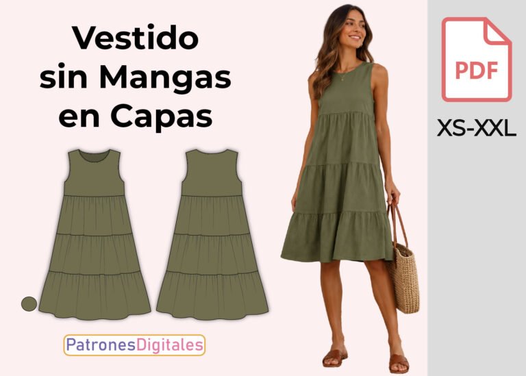 miniatura vestido sin mangas en capas