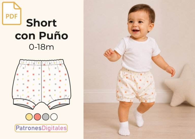 Short con puño bebé miniatura