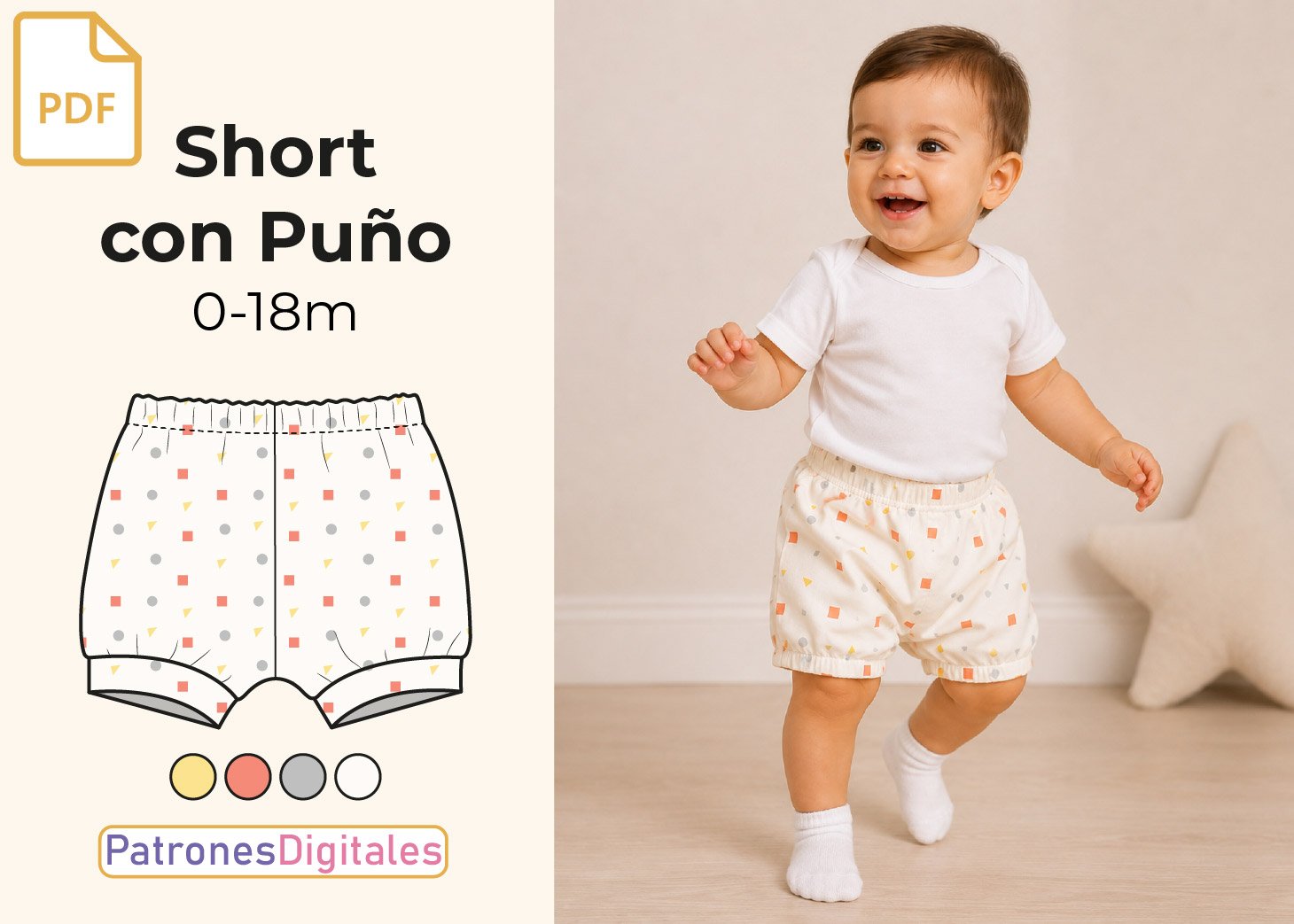 Patrón Gratis Short Bebé con Puños en PDF