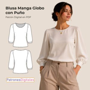 Blusa manga globo con puño shop 1