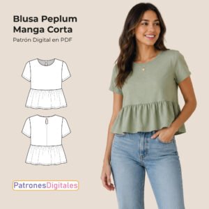 Blusa peplum manga corta shop 1