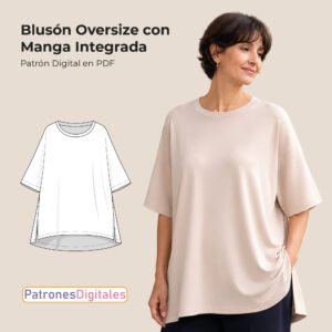 Blusón oversize con manga integrada y aberturas laterales shop 1