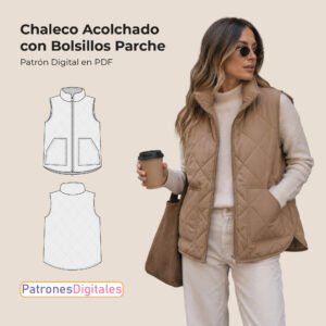 chaleco acolchado con bolsillos parche shop 1