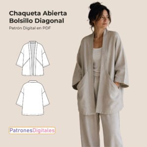 Chaqueta abierta bolsillo diagonal shop 1