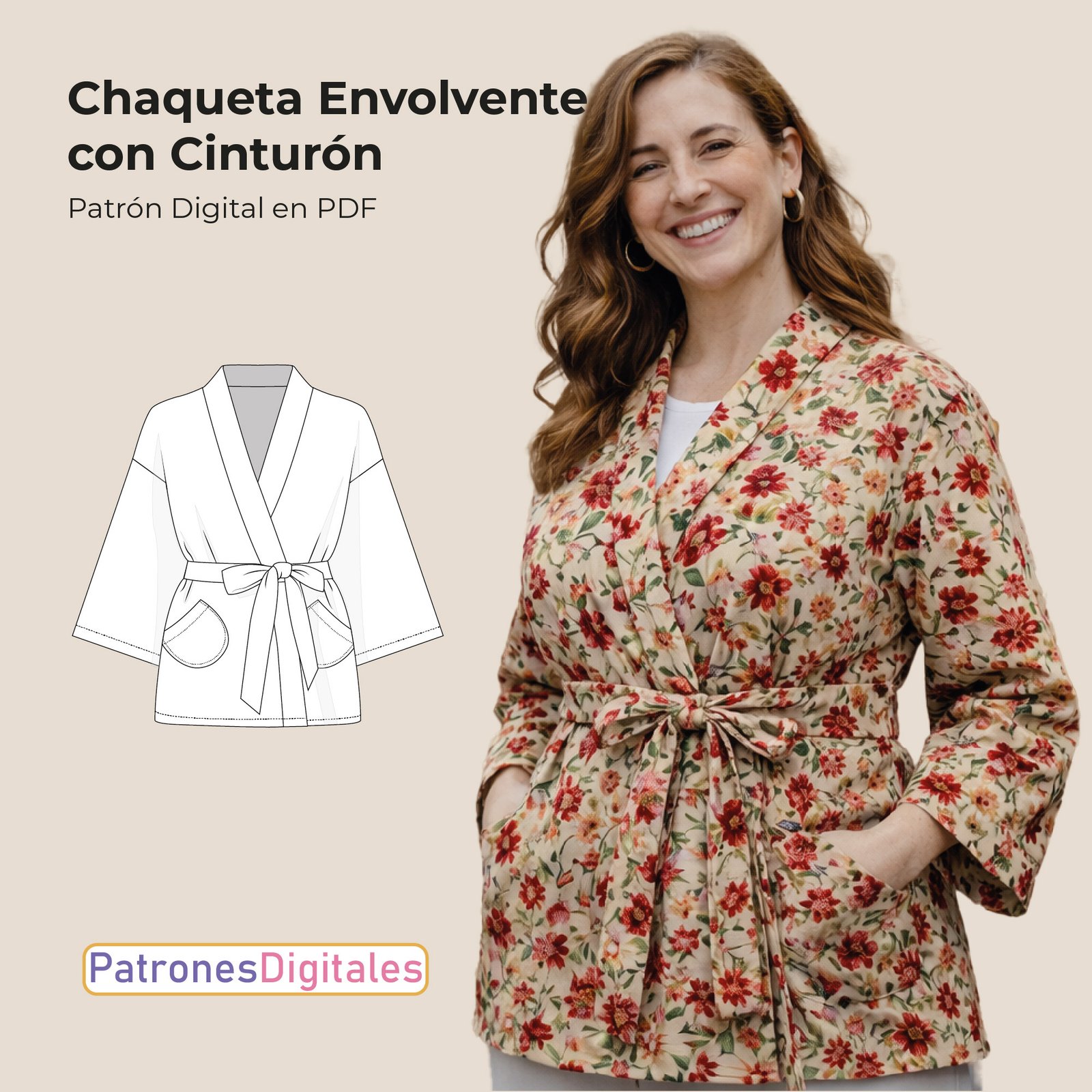 Chaqueta envolvente con cinturón shop 1