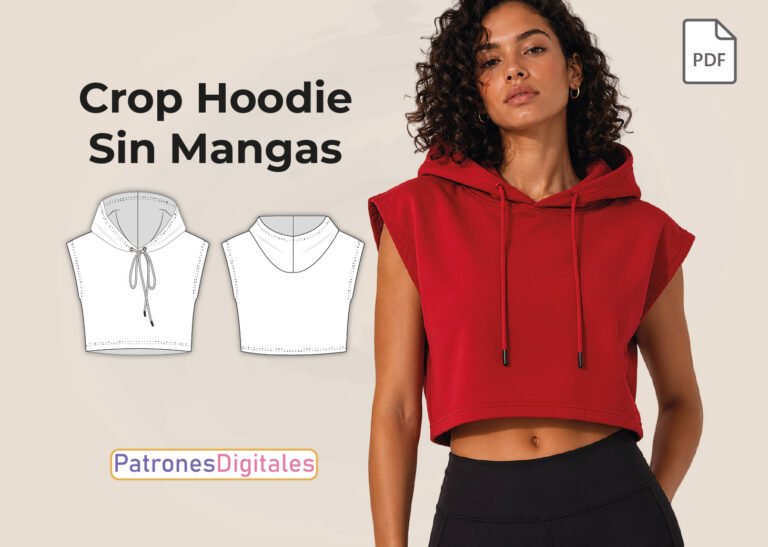 miniatura crop hoddie sin mangas