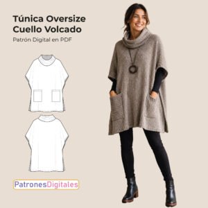 Túnica oversize cuello volcado shop 1