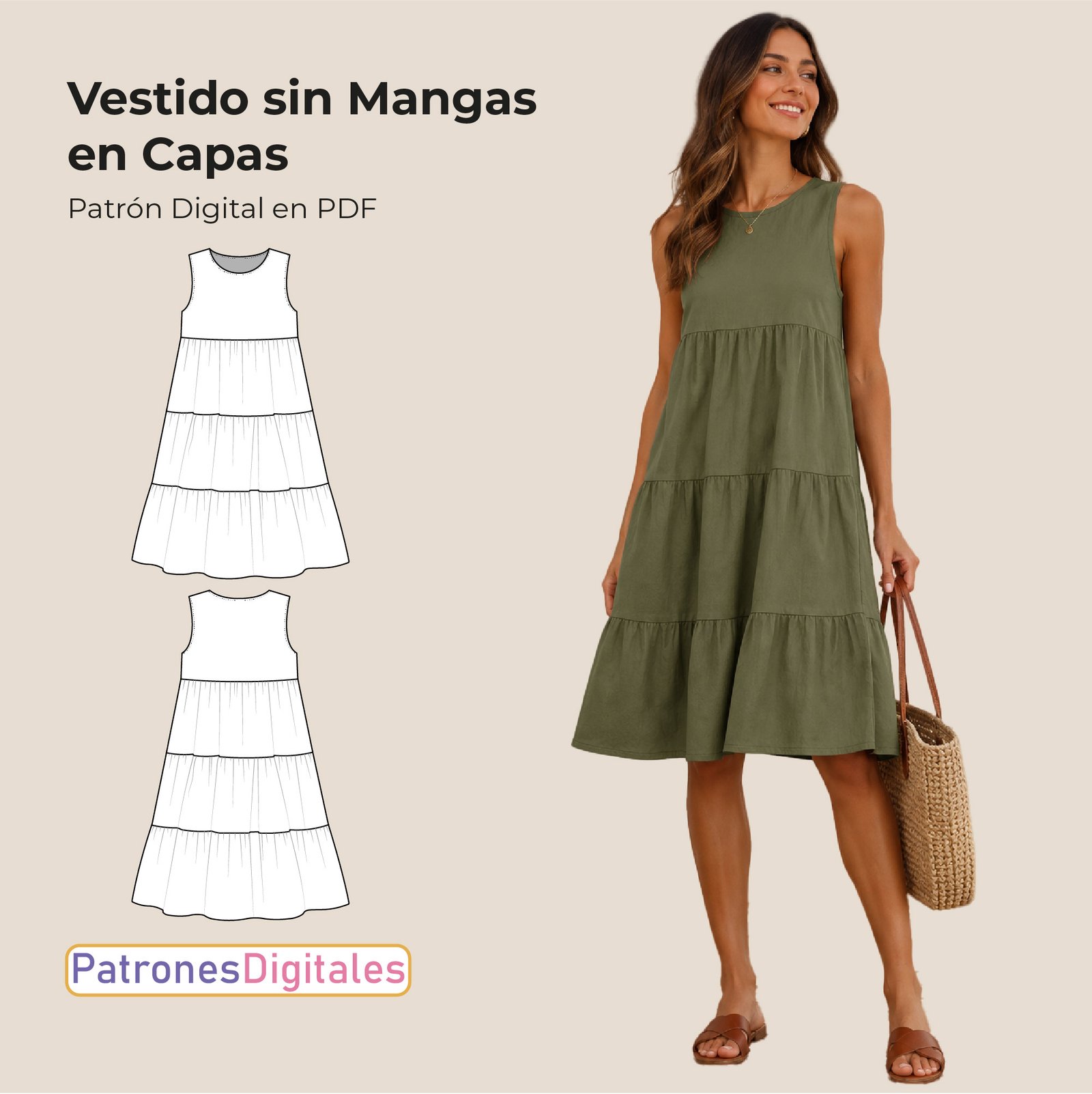 Vestido sin mangas en capas shop 1