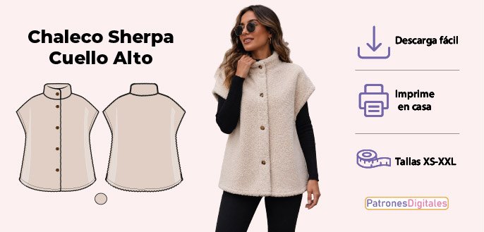 cabecera chaleco sherpa cuello alto