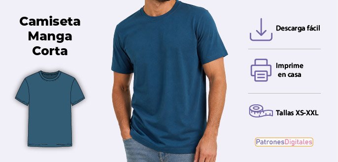 cabecera camiseta tradicional manga corta hombre