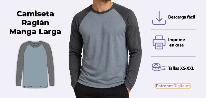 cabecera camiseta raglán manga larga hombre